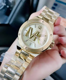 Buy Shop Michael Kors Lennox Three-Hand Quartz Gold Dial Gold Steel Strap Watch For Men - MK8939 USA Online