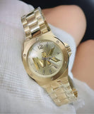 Buy Shop Michael Kors Lennox Three-Hand Quartz Gold Dial Gold Steel Strap Watch For Men - MK8939 USA Online
