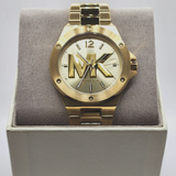 Buy Shop Michael Kors Lennox Three-Hand Quartz Gold Dial Gold Steel Strap Watch For Men - MK8939 USA Online