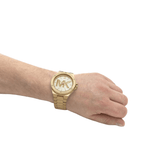 Buy Shop Michael Kors Lennox Three-Hand Quartz Gold Dial Gold Steel Strap Watch For Men - MK8939 USA Online
