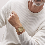 Buy Shop Michael Kors Lennox Three-Hand Quartz Gold Dial Gold Steel Strap Watch For Men - MK8939 USA Online
