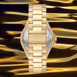 Buy Shop Michael Kors Lennox Three-Hand Quartz Gold Dial Gold Steel Strap Watch For Men - MK8939 USA Online