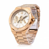 Buy Shop Michael Kors Lennox Three-Hand Quartz Gold Dial Gold Steel Strap Watch For Men - MK8939 USA Online
