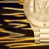 Buy Shop Michael Kors Lennox Three-Hand Quartz Gold Dial Gold Steel Strap Watch For Men - MK8939 USA Online