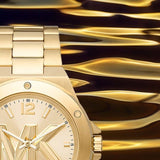 Buy Shop Michael Kors Lennox Three-Hand Quartz Gold Dial Gold Steel Strap Watch For Men - MK8939 USA Online