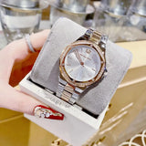 Buy Shop Michael Kors Lennox Three Hand Quartz Silver Dial Two Tone Steel Strap Watch For Women - MK6989 USA Online