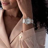 Buy Shop Michael Kors Lennox Three Hand Quartz Silver Dial Two Tone Steel Strap Watch For Women - MK6989 USA Online