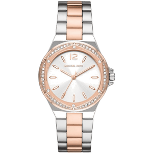 Buy Shop Michael Kors Lennox Three Hand Quartz Silver Dial Two Tone Steel Strap Watch For Women - MK6989 USA Online