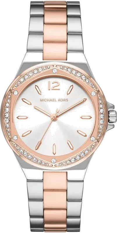 Buy Shop Michael Kors Lennox Three Hand Quartz Silver Dial Two Tone Steel Strap Watch For Women - MK6989 USA Online