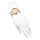 Buy Shop Michael Kors Lennox Three Hand Rose Gold Dial Rose Gold Mesh Strap Watch For Women - MK7336 USA Online