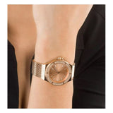 Buy Shop Michael Kors Lennox Three Hand Rose Gold Dial Rose Gold Mesh Strap Watch For Women - MK7336 USA Online