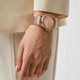 Buy Shop Michael Kors Lennox Three Hand Rose Gold Dial Rose Gold Mesh Strap Watch For Women - MK7336 USA Online