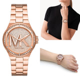 Buy Shop Michael Kors Lennox Three Hand Rose Gold Dial Rose Gold Steel Strap Watch For Women - MK7230 USA Online