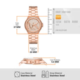 Buy Shop Michael Kors Lennox Three Hand Rose Gold Dial Rose Gold Steel Strap Watch For Women - MK7230 USA Online
