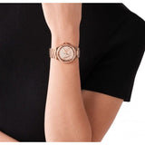 Buy Shop Michael Kors Lennox Three Hand Rose Gold Dial Rose Gold Steel Strap Watch For Women - MK7230 USA Online