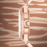 Buy Shop Michael Kors Lennox Three Hand Rose Gold Dial Rose Gold Steel Strap Watch For Women - MK7230 USA Online