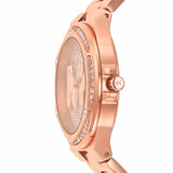 Buy Shop Michael Kors Lennox Three Hand Rose Gold Dial Rose Gold Steel Strap Watch For Women - MK7230 USA Online