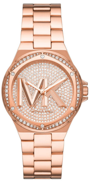 Buy Shop Michael Kors Lennox Three Hand Rose Gold Dial Rose Gold Steel Strap Watch For Women - MK7230 USA Online