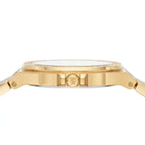 Buy Shop Michael Kors Lennox Three-Hand Silver Dial Gold Steel Strap Watch For Women - MK7278 USA Online