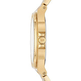 Buy Shop Michael Kors Lennox Three-Hand Silver Dial Gold Steel Strap Watch For Women - MK7278 USA Online
