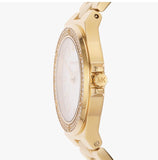 Buy Shop Michael Kors Lennox Three-Hand Silver Dial Gold Steel Strap Watch For Women - MK7278 USA Online