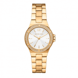 Buy Shop Michael Kors Lennox Three-Hand Silver Dial Gold Steel Strap Watch For Women - MK7278 USA Online
