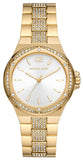 Buy Shop Michael Kors Lennox Three-Hand Silver Dial Gold Steel Strap Watch For Women - MK7278 USA Online