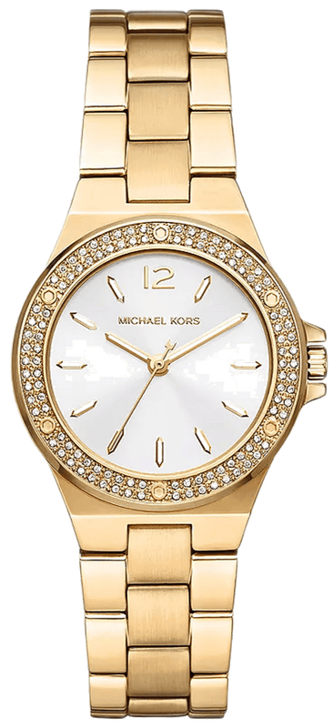 Buy Shop Michael Kors Lennox Three-Hand Silver Dial Gold Steel Strap Watch For Women - MK7278 USA Online