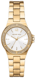 Buy Shop Michael Kors Lennox Three-Hand Silver Dial Gold Steel Strap Watch For Women - MK7278 USA Online
