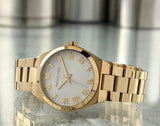 Buy Shop Michael Kors Lennox Three Hand Silver Dial Gold Steel Strap Watch For Women - MK7391 USA Online