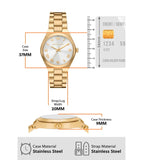 Buy Shop Michael Kors Lennox Three Hand Silver Dial Gold Steel Strap Watch For Women - MK7391 USA Online