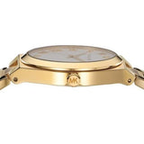 Buy Shop Michael Kors Lennox Three Hand Silver Dial Gold Steel Strap Watch For Women - MK7391 USA Online