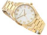 Buy Shop Michael Kors Lennox Three Hand Silver Dial Gold Steel Strap Watch For Women - MK7391 USA Online