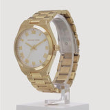 Buy Shop Michael Kors Lennox Three Hand Silver Dial Gold Steel Strap Watch For Women - MK7391 USA Online