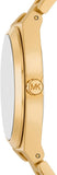 Buy Shop Michael Kors Lennox Three Hand Silver Dial Gold Steel Strap Watch For Women - MK7391 USA Online