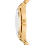Buy Shop Michael Kors Lennox Three Hand Silver Dial Gold Steel Strap Watch For Women - MK7391 USA Online