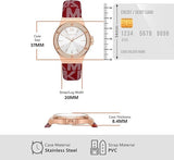Buy Shop Michael Kors Lennox Three Hand Silver Dial Red Leather Strap Watch For Women - MK7308 USA Online
