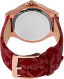 Buy Shop Michael Kors Lennox Three Hand Silver Dial Red Leather Strap Watch For Women - MK7308 USA Online