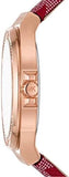 Buy Shop Michael Kors Lennox Three Hand Silver Dial Red Leather Strap Watch For Women - MK7308 USA Online
