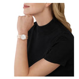 Buy Shop Michael Kors Lennox Three Hand Silver Dial Rose Gold Steel Strap Watch For Women - MK7279 USA Online