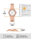 Buy Shop Michael Kors Lennox Three Hand Silver Dial Rose Gold Steel Strap Watch For Women - MK7279 USA Online
