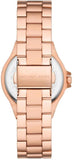 Buy Shop Michael Kors Lennox Three Hand Silver Dial Rose Gold Steel Strap Watch For Women - MK7279 USA Online
