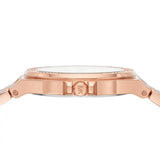 Buy Shop Michael Kors Lennox Three Hand Silver Dial Rose Gold Steel Strap Watch For Women - MK7279 USA Online