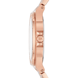 Buy Shop Michael Kors Lennox Three Hand Silver Dial Rose Gold Steel Strap Watch For Women - MK7279 USA Online