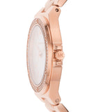 Buy Shop Michael Kors Lennox Three Hand Silver Dial Rose Gold Steel Strap Watch For Women - MK7279 USA Online