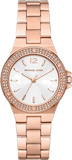 Buy Shop Michael Kors Lennox Three Hand Silver Dial Rose Gold Steel Strap Watch For Women - MK7279 USA Online