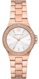 Buy Shop Michael Kors Lennox Three Hand Silver Dial Rose Gold Steel Strap Watch For Women - MK7279 USA Online