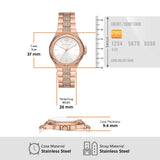 Buy Shop Michael Kors Lennox Three-Hand Silver Dial Rose Gold Steel Strap Watch For Women - MK7362 USA Online
