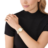 Buy Shop Michael Kors Lennox Three-Hand Silver Dial Rose Gold Steel Strap Watch For Women - MK7362 USA Online