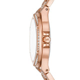 Buy Shop Michael Kors Lennox Three-Hand Silver Dial Rose Gold Steel Strap Watch For Women - MK7362 USA Online